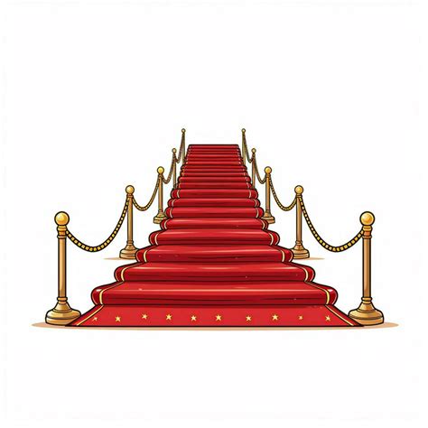 Red carpet 2d cartoon vector illustration on white backgro 30691953 ...