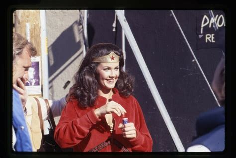 Mavin | Lynda Carter Wonder Woman relaxing behind the scenes Original 35mm Transparency