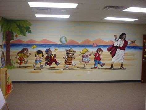 42 Best children's church murals images | Church nursery, Kids church, Kids church rooms