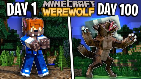 I Survived 100 Days as a WEREWOLF in Minecraft - YouTube