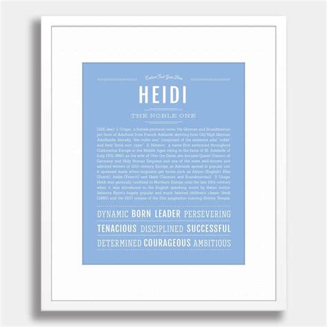 Heidi | Name Art Print | Personalized art print, Names, Descriptive words