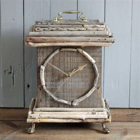 Driftwood Carriage Clock Beach Style Mantel Wood Clock by Reclaimed Time Carriage Clocks, Wood ...