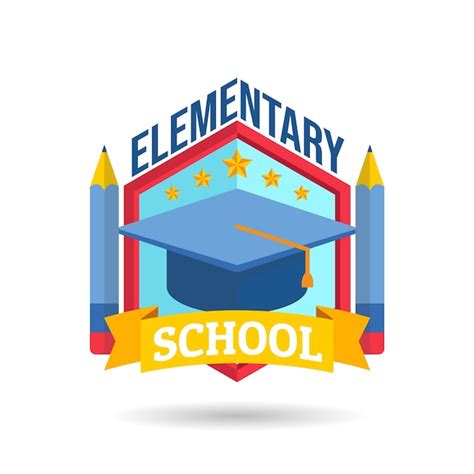 Free Vector | Hand drawn cap elementary school logo