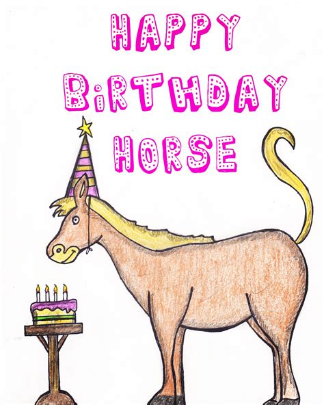 Happy Birthday Horse greeting card - Artist Gift Gallery