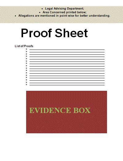 Proof Sheet Template | Free Sheet Templates