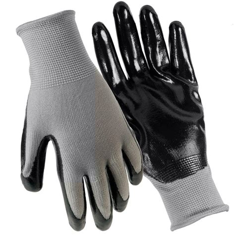 Grease Monkey Nitrile Coated Large Gloves-25550-012 - The Home Depot