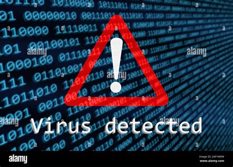 Virus détecté plus de signe d'alerte d'avertissement code informatique ...