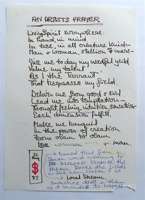 An Artists Prayer'An Artists Prayer'. An original manuscript poem by Berlin.