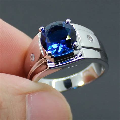 Aliexpress.com : Buy MMDGEM 3ct Round 5A Blue Stone Zircon silver ring ...