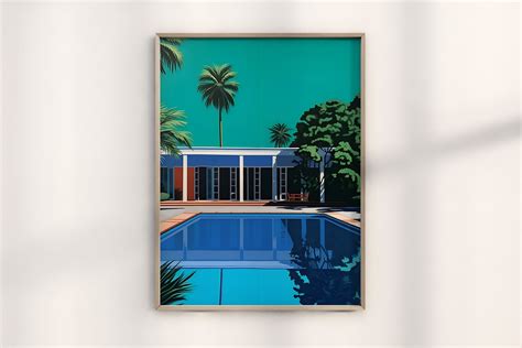 Hiroshi Nagai Tropical Scenes Print, Vintage Nagai Poolside Art, Retro Summer Vibes Canvas ...