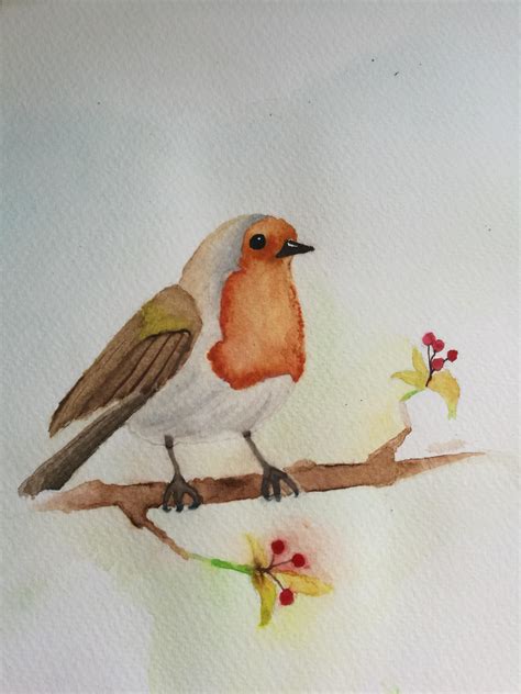 Robin, watercolor, 18x24cm : r/Art