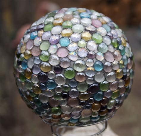 Mosaic Flat Marbles Bowling Ball Garden Art...by....Karen Weigert Enos...a/ka SeraphinasArtworks ...