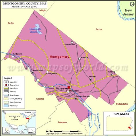 Montgomery County Pa Map With Towns