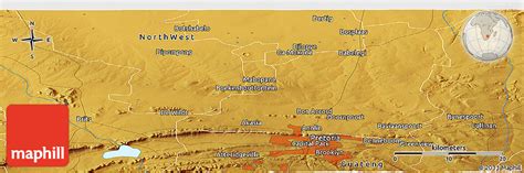 Physical Panoramic Map of Atteridgeville