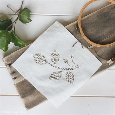 Free & Easy Leaf Embroidery Pattern | Radiant Home Studio