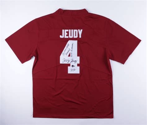 Jerry Jeudy Signed Alabama Crimson Tide Jersey Inscribed "Biletnikoff Award", "RTR" & "2017-18 ...