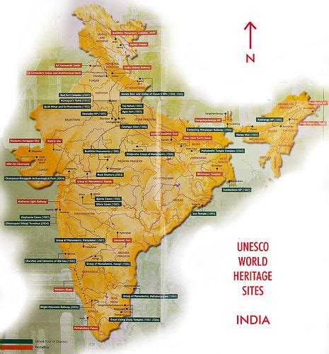 map of UNESCO world heritage sites, india Travel Maps, India Travel ...