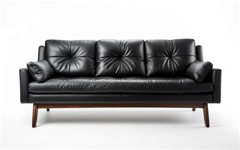 Premium AI Image | Sleeper Sofa in Black Leather