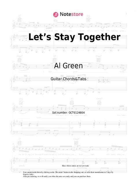 Let’s Stay Together chords and tabs Al Green in Note-Store.com | Guitar.Chords&Tabs SKU GCT0124804