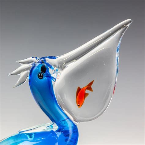 Sold Price: Murano Italian Art Glass Pelican w/ Fish Sculpture - May 3, 0120 1:00 PM EDT