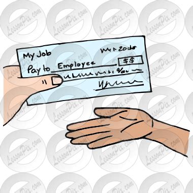 Paycheck Picture for Classroom / Therapy Use - Great Paycheck Clipart