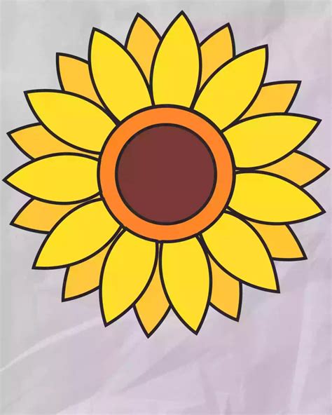 How To Draw A Sunflower Step By For Beginners | Best Flower Site