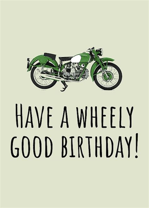 Motorcycle Birthday Card - Biker Birthday Card - Motorist Card - Wheely ...