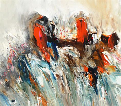 Abstraction Orange Blue M 1 - large abstract painting art for sale