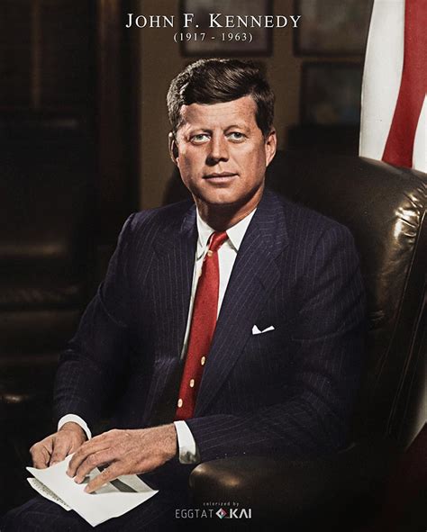 President John F. Kennedy in Oval Office, White House, 1961, colorized by me [801 x 1000] : r ...