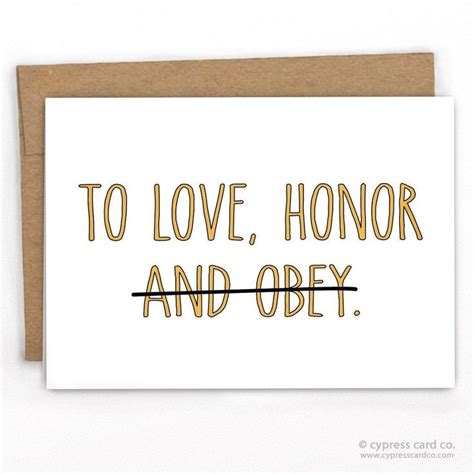 To Love, Honor...Funny Wedding Congrats Card | Wedding humor, Funny ...