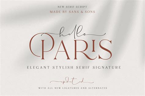 Hello Paris Serif Extra Light SVG Font Cricut Font - Etsy | Serif, Fonts design, Typography