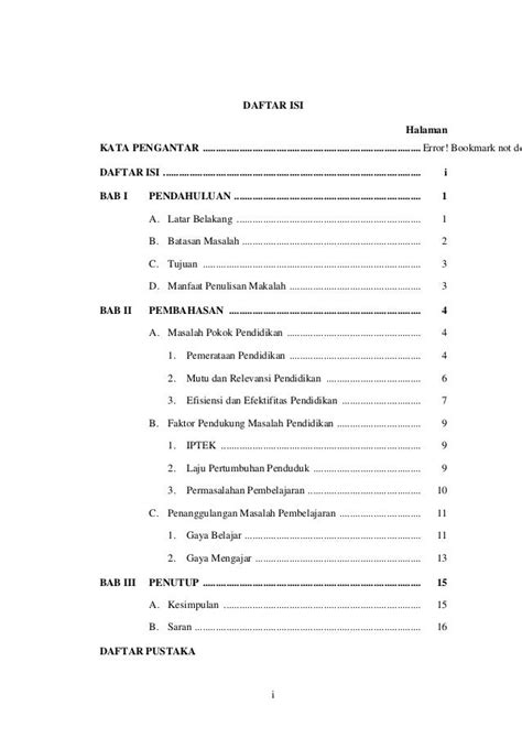 Contoh Daftar Isi Makalah Pengolahan Limbah Soal Matpel - Riset