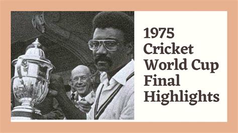 🏆1975 Cricket World Cup Final Highlights | West Indies vs Australia ...