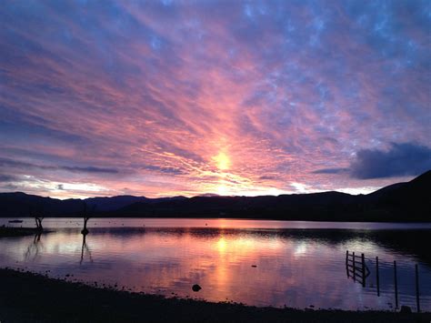 Sunset over Ullswater | Lake district, Beautiful lakes, Best sunset