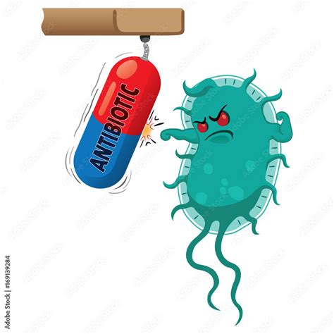 Cartoon representation of a superbug a microorganism, being strong and ...