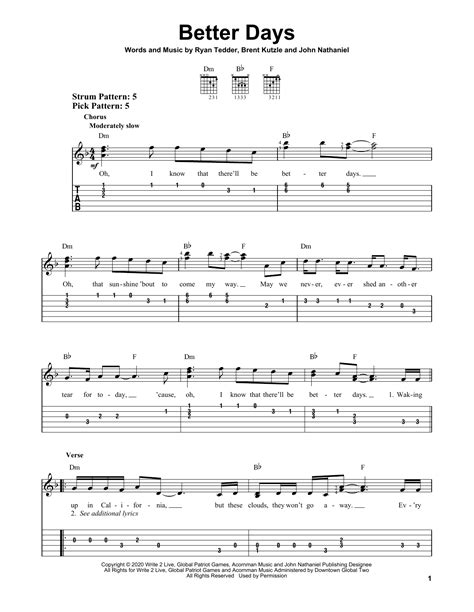 Better Days by OneRepublic - Easy Guitar Tab - Guitar Instructor