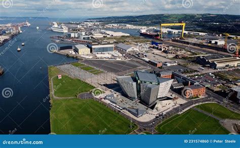 Aerial View of Titanic Centre Titanic Quarter in Belfast Northern Ireland Editorial Image ...