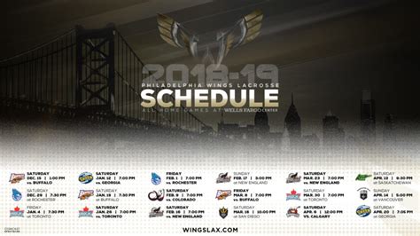 2018-19 Schedule - Philadelphia Wings Lacrosse