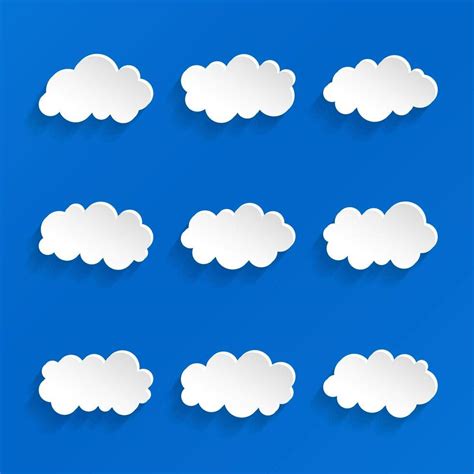 Set Of white cloud vector ilustration 23402412 Vector Art at Vecteezy