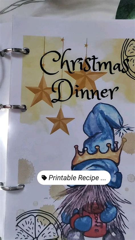 Recipe cards Printable recipe planner Christmas dinner