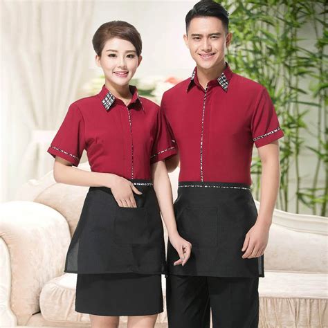 Aliexpress.com : Buy Red and Black Restaurant Uniform Restaurant Waiter Uniform Hotel Waiter ...