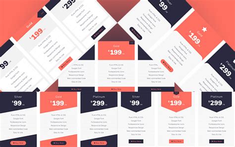 Pricing table HTML template - 100% Free Download