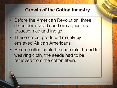 Growth of the Cotton Industry Before the American