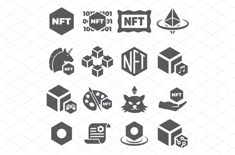 NFT icon set on white background | Vector Graphics ~ Creative Market