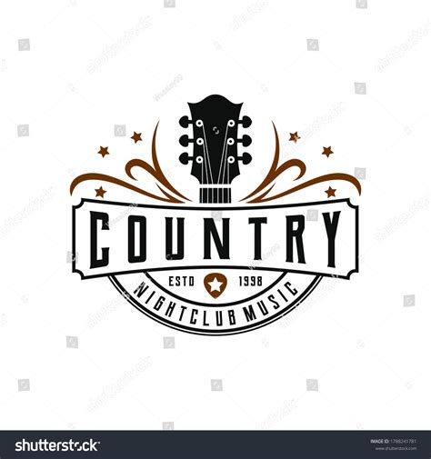 Classic Country Music Logo Guitar Vintage Stock Vector (Royalty Free) 1788241781 | Shutterstock