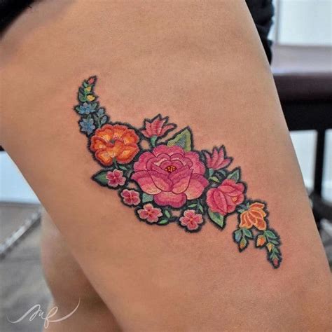 Mexican Tattooist Creates Embroidery Tattoos Inspired by Her Culture