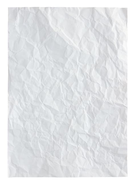 white crumpled paper isolated with clipping path for mockup 19039798 PNG