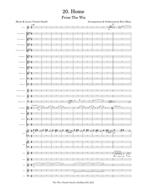 Home - The Wiz Sheet music for Piano, Trombone, Vocals, Flute & more instruments (Mixed Ensemble ...