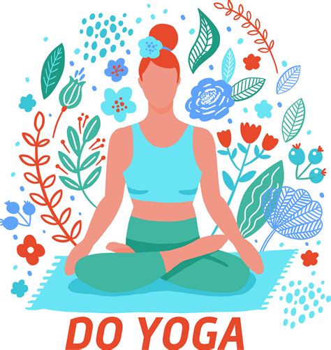 Yoga girl pose in doodle style. cute cartoon illustrations drawn people ...