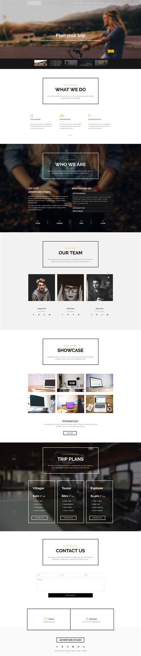 Adventure Bootstrap Theme - Free HTML CSS Templates